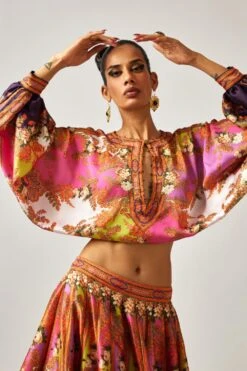 Rajdeep Ranawat Pink Floral Printed Lehenga Set -Outlet Spiffy Fits Store 011223rr20 3