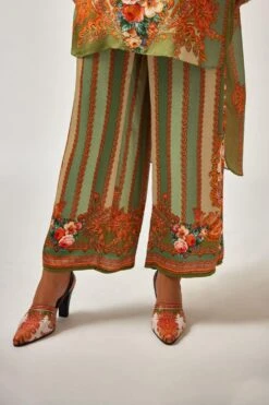 Rajdeep Ranawat Permaz Fresh Green Stripe Printed Pant -Outlet Spiffy Fits Store 011223rr37 5