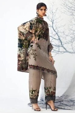 Rajdeep Ranawat Permaz Neutral Brown Floral Print Pant -Outlet Spiffy Fits Store 013122023rr22 3