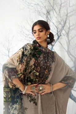 Rajdeep Ranawat Permaz Neutral Brown Floral Print Pant -Outlet Spiffy Fits Store 013122023rr22 4