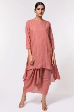 Aikeyah Pink Draped Dress