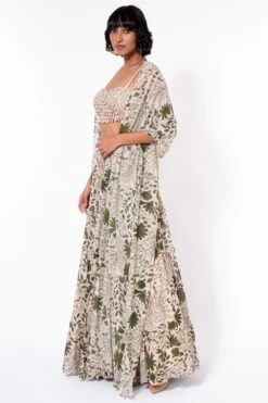 Arpita Mehta Green Printed & Embroidered Lehenga Set -Outlet Spiffy Fits Store 020623am01 4