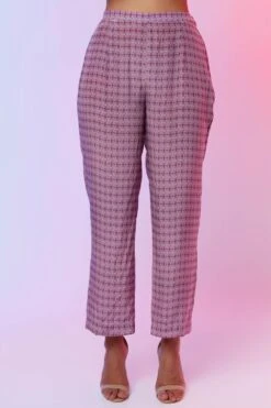 SVA Lilac Printed One Shoulder Sari & Pants -Outlet Spiffy Fits Store 020623sa07 3
