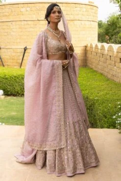 Arpita Mehta Baby Orchid Hand Embroidered Lehenga Set -Outlet Spiffy Fits Store 031123am37 3