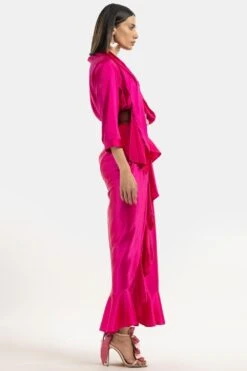 431-88 By Shweta Kapur Fuchsia Pink Scarf Shirt 7 431-88 By Shweta Kapur Fuchsia Pink Scarf Shirt -Outlet Spiffy Fits Store 0602sk02 3 1