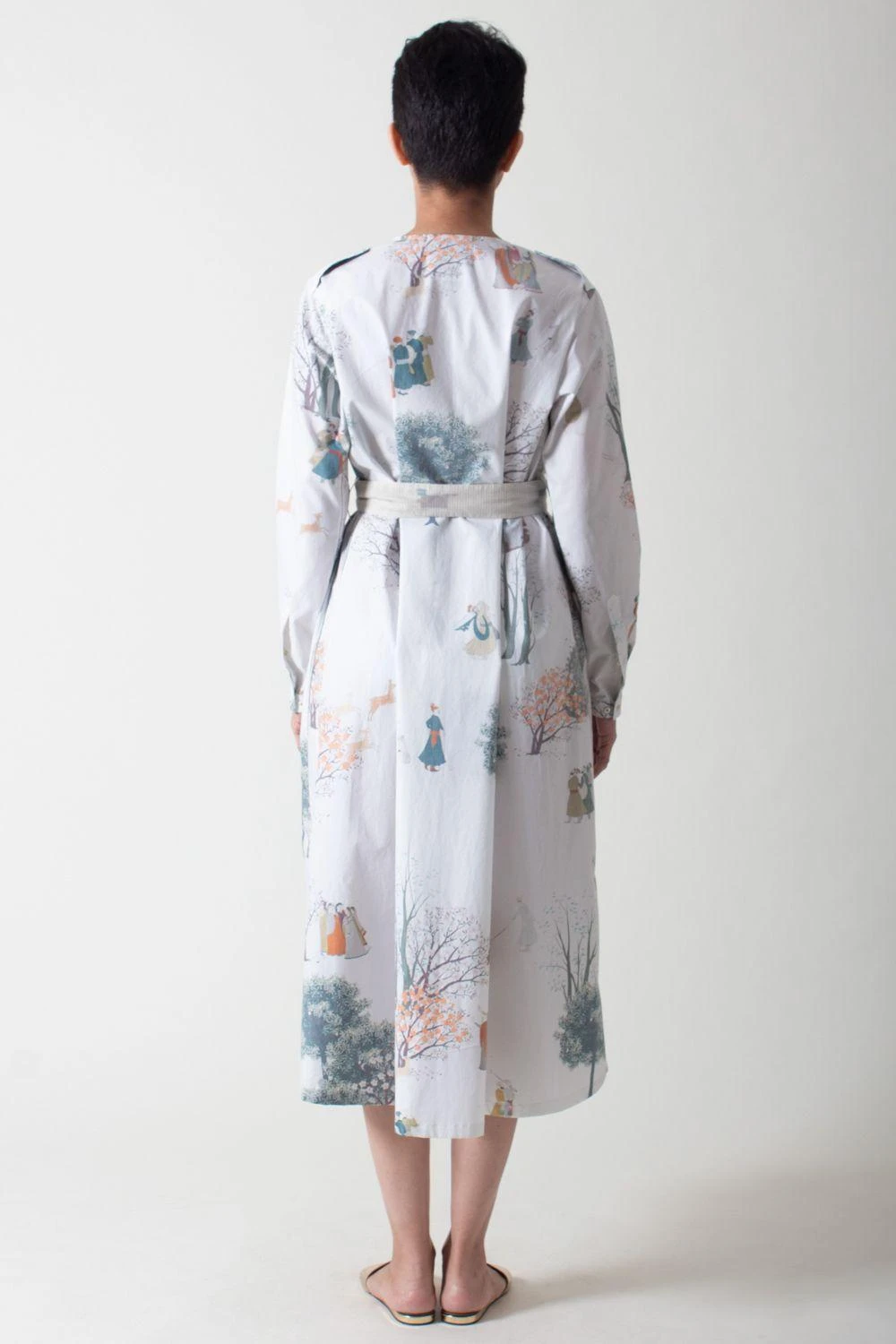 SUKETDHIR White Printed Poplin Shirt Dress 5 SUKETDHIR White Printed Poplin Shirt Dress - Image 5