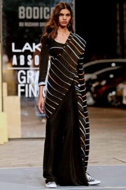 Bodice Black Silk Cropped Top