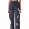 Kanika Goyal Label Dark Grey Distressed Denim Pants