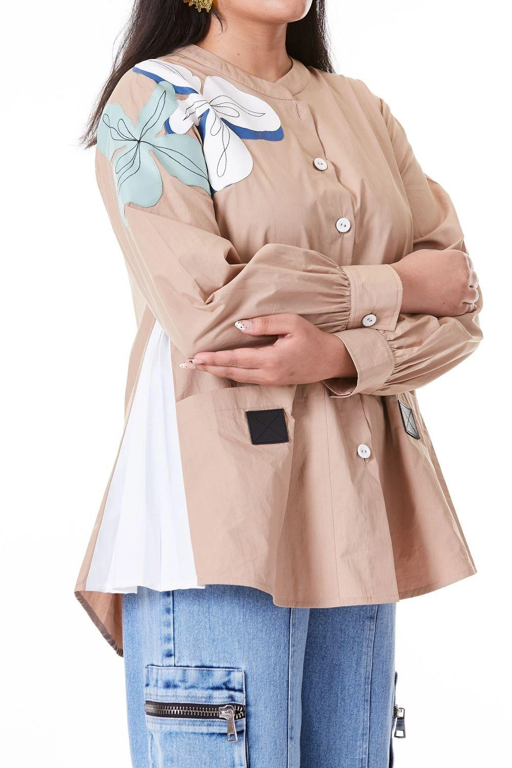 Kanika Goyal Label Beige Applique Shirt 2 Kanika Goyal Label Beige Applique Shirt - Image 2