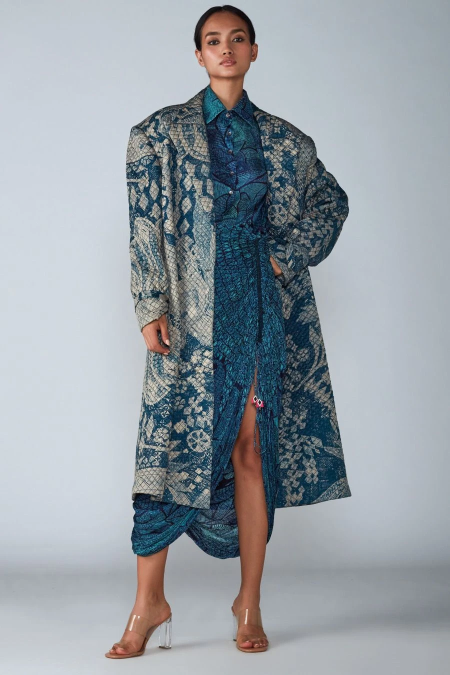 Saaksha & Kinni Blue Abstract Printed Shirt 2 Saaksha & Kinni Blue Abstract Printed Shirt - Image 2