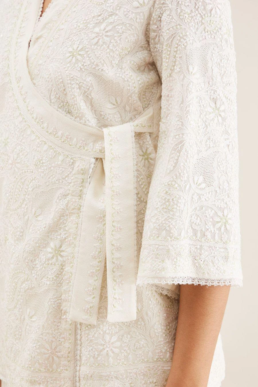PATINE White Chikankari Wrap Top 5 PATINE White Chikankari Wrap Top - Image 5