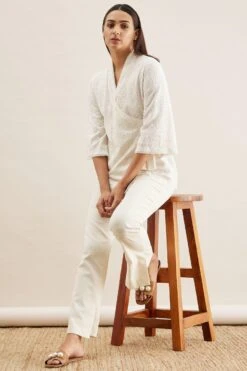 PATINE White Chikankari Wrap Top 12 PATINE White Chikankari Wrap Top -Outlet Spiffy Fits Store 111pat41 6