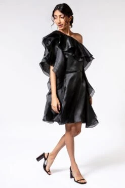 Gauri & Nainika One Shoulder Frilled Skater Dress -Outlet Spiffy Fits Store 112gn5 3