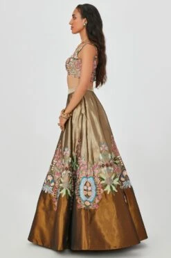 Aisha Rao Gold Floral Embellished Lehenga Set 8 Aisha Rao Gold Floral Embellished Lehenga Set -Outlet Spiffy Fits Store 11723ar11 3
