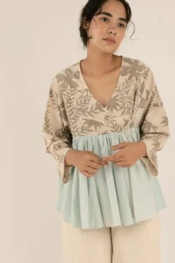 NAMBI-KAI Morning Blue Blouse -Outlet Spiffy Fits Store 12623nr9 3