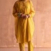 Swatti Kapoor Yellow Handblock Printed Pants