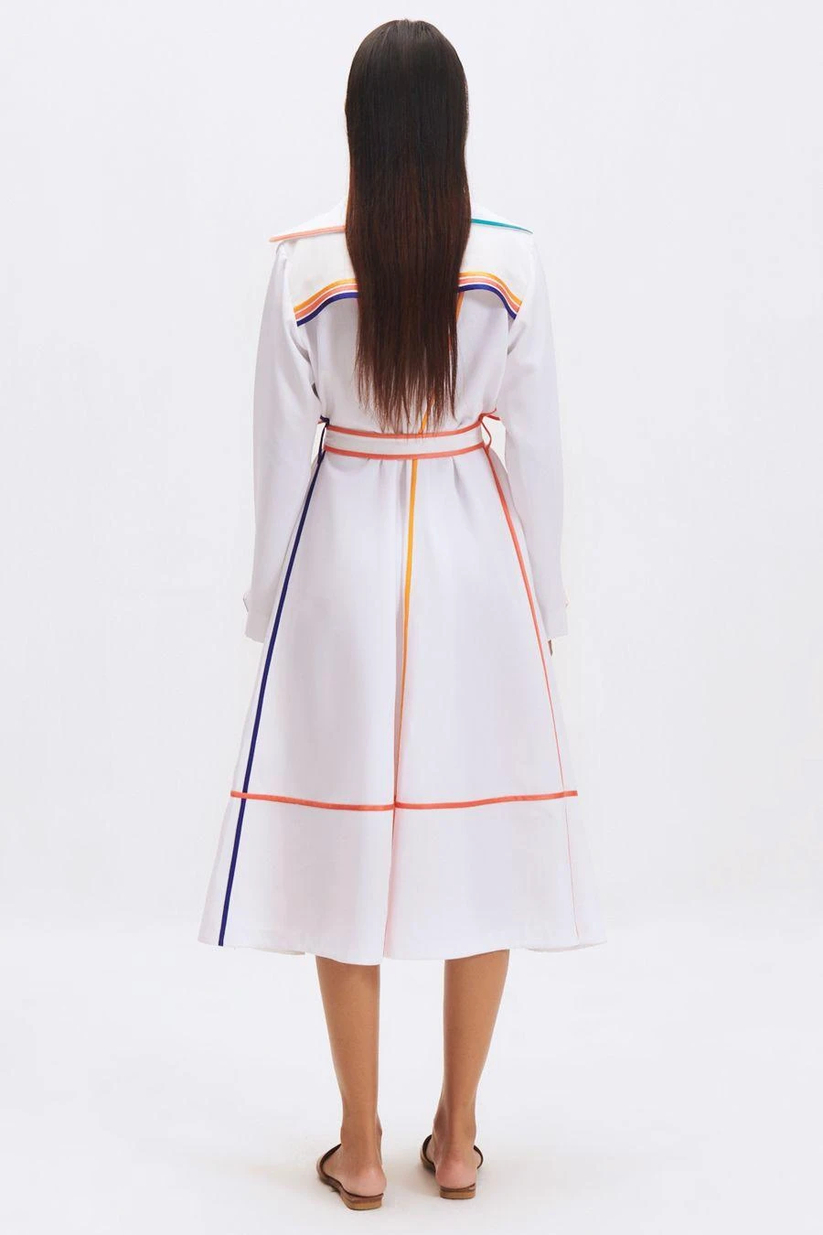 Kshitij Jalori Ivory Striped Trench Dress 4 Kshitij Jalori Ivory Striped Trench Dress - Image 4