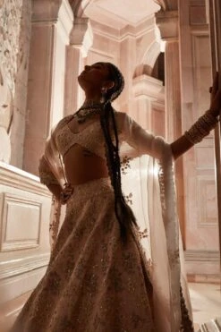Mrunalini Rao Ivory Florette Lehenga -Outlet Spiffy Fits Store 1411mr4 4 1