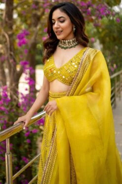 Archana Jaju Mustard Kalamkari Lehenga Set 11 Archana Jaju Mustard Kalamkari Lehenga Set -Outlet Spiffy Fits Store 1423aac6 3