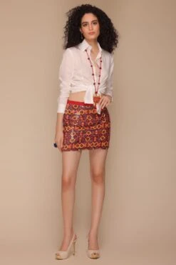 Payal Jain Rosalina Sequin Embellished Short Skirt