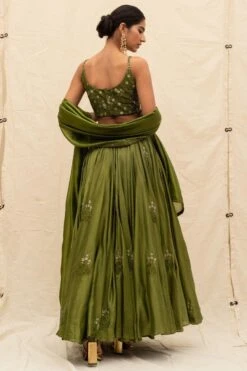 Punit Balana Olive Green Embellished Lehenga Set -Outlet Spiffy Fits Store 153sw6 6