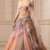 Tarun Tahiliani Tulle Cascade Lehenga With Blouse And Drape
