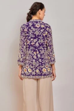 PATINE Purple Parsi Gara Embroidered Wrap Top -Outlet Spiffy Fits Store 15916 6
