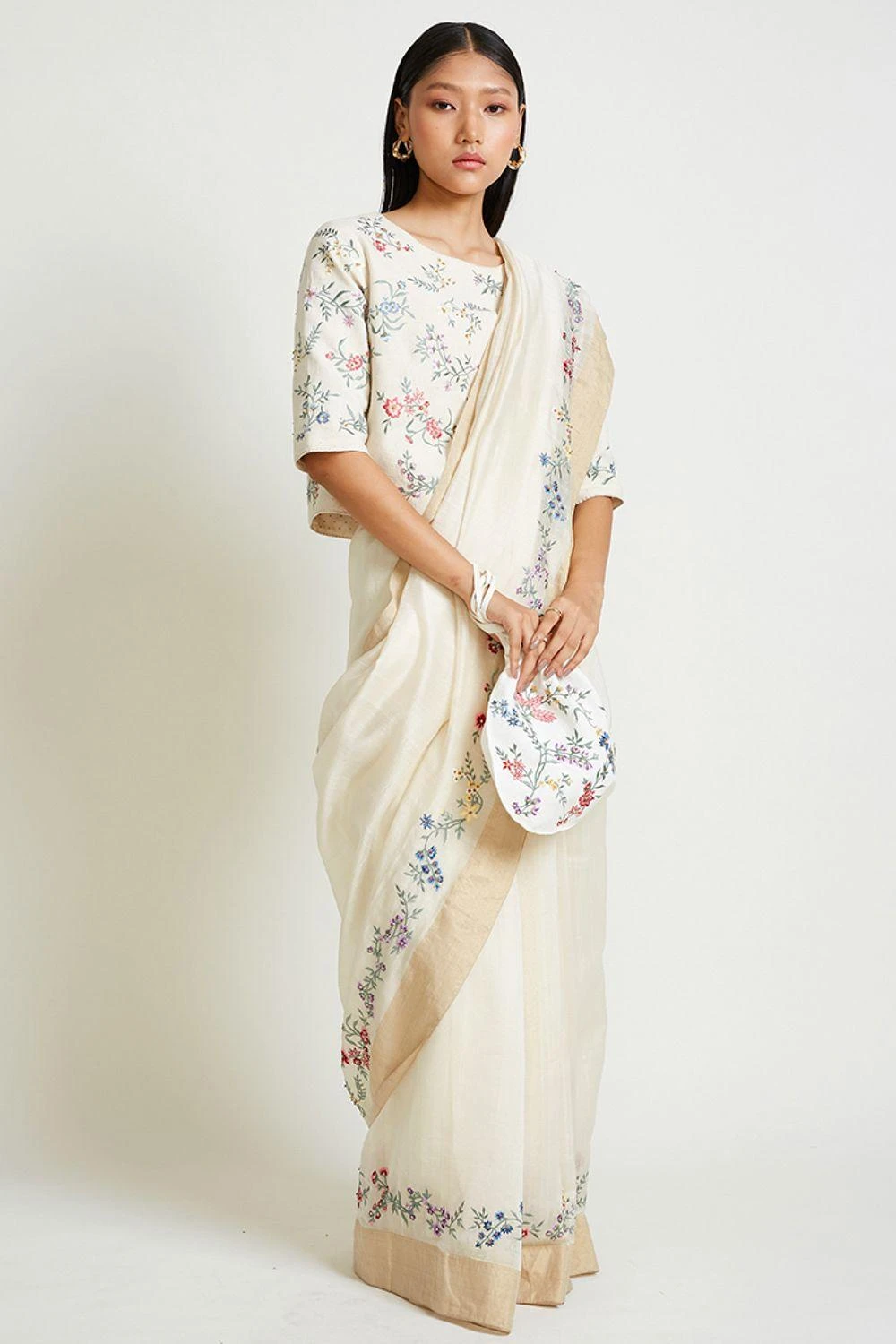 Payal Pratap Ecru Cotton Handloom Blouse 2 Payal Pratap Ecru Cotton Handloom Blouse - Image 2