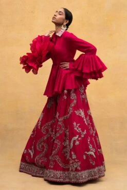 Jayanti Reddy Pink Peplum Top With A Zardosi Embroidered Collar 8 Jayanti Reddy Pink Peplum Top With A Zardosi Embroidered Collar -Outlet Spiffy Fits Store 1611jr2 3