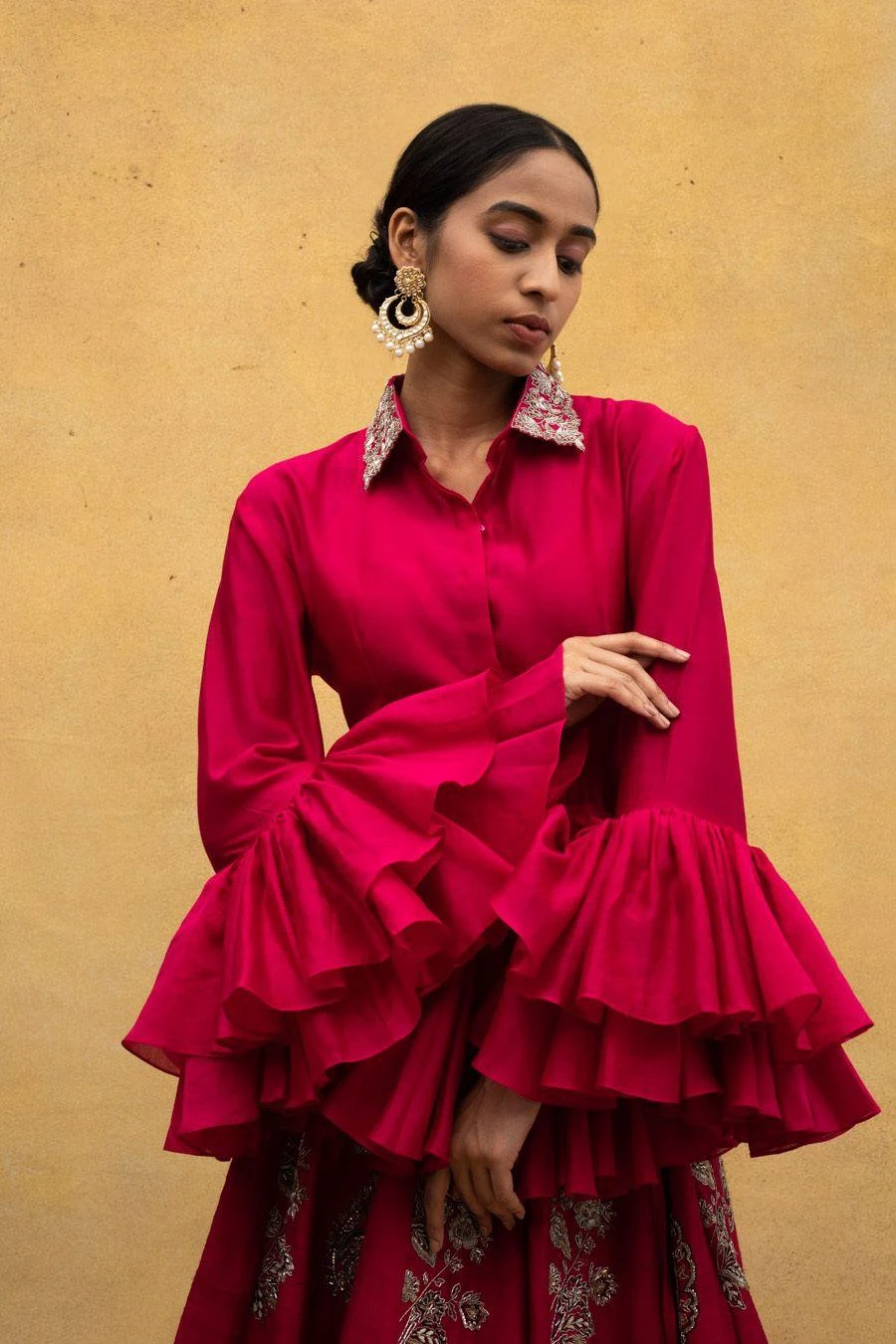 Jayanti Reddy Pink Peplum Top With A Zardosi Embroidered Collar 5 Jayanti Reddy Pink Peplum Top With A Zardosi Embroidered Collar - Image 5