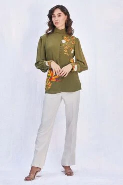 PATINE Embroidered Silk Georgette Shirt