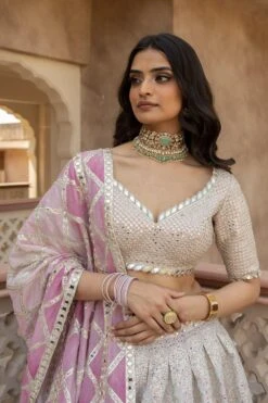 Abhinav Mishra Pink Mirror Embellished Lehenga Set -Outlet Spiffy Fits Store 16623am5 3