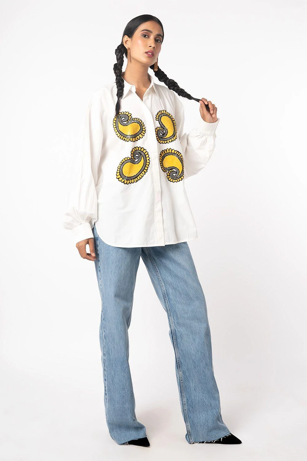 Dhruv Kapoor Hand Embroidered Batwing Sleeve Shirt 2 Dhruv Kapoor Hand Embroidered Batwing Sleeve Shirt - Image 2