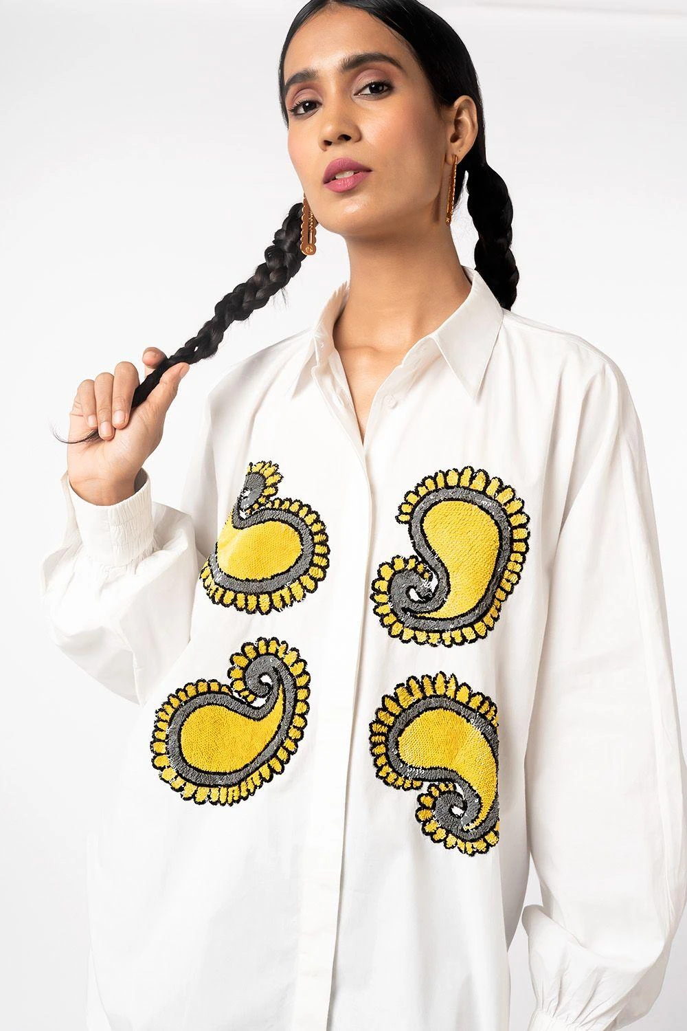 Dhruv Kapoor Hand Embroidered Batwing Sleeve Shirt 3 Dhruv Kapoor Hand Embroidered Batwing Sleeve Shirt - Image 3