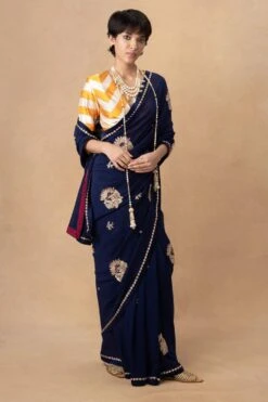 Kshitij Jalori Mustard Striped Blouse -Outlet Spiffy Fits Store 171023bs38 4