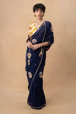 Kshitij Jalori Mustard Striped Blouse -Outlet Spiffy Fits Store 171023bs38 5