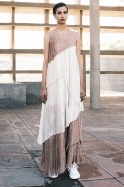 Urvashi Kaur Kawa Pleated Asymmetric Dress