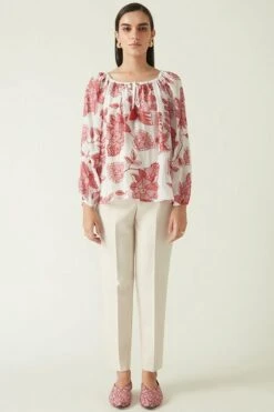 Payal Pratap Ivory Nias Embroidered Top