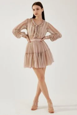 Outlet Spiffy Fits Store 21 KoAi Rose Pink And Cream Stripe Frill Shirt