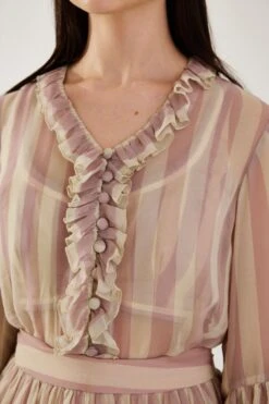 KoAi Rose Pink And Cream Stripe Frill Shirt 8 KoAi Rose Pink And Cream Stripe Frill Shirt -Outlet Spiffy Fits Store 17723koia33 4