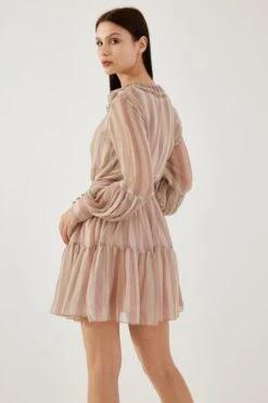 KoAi Rose Pink And Cream Stripe Frill Shirt 9 KoAi Rose Pink And Cream Stripe Frill Shirt -Outlet Spiffy Fits Store 17723koia33 5