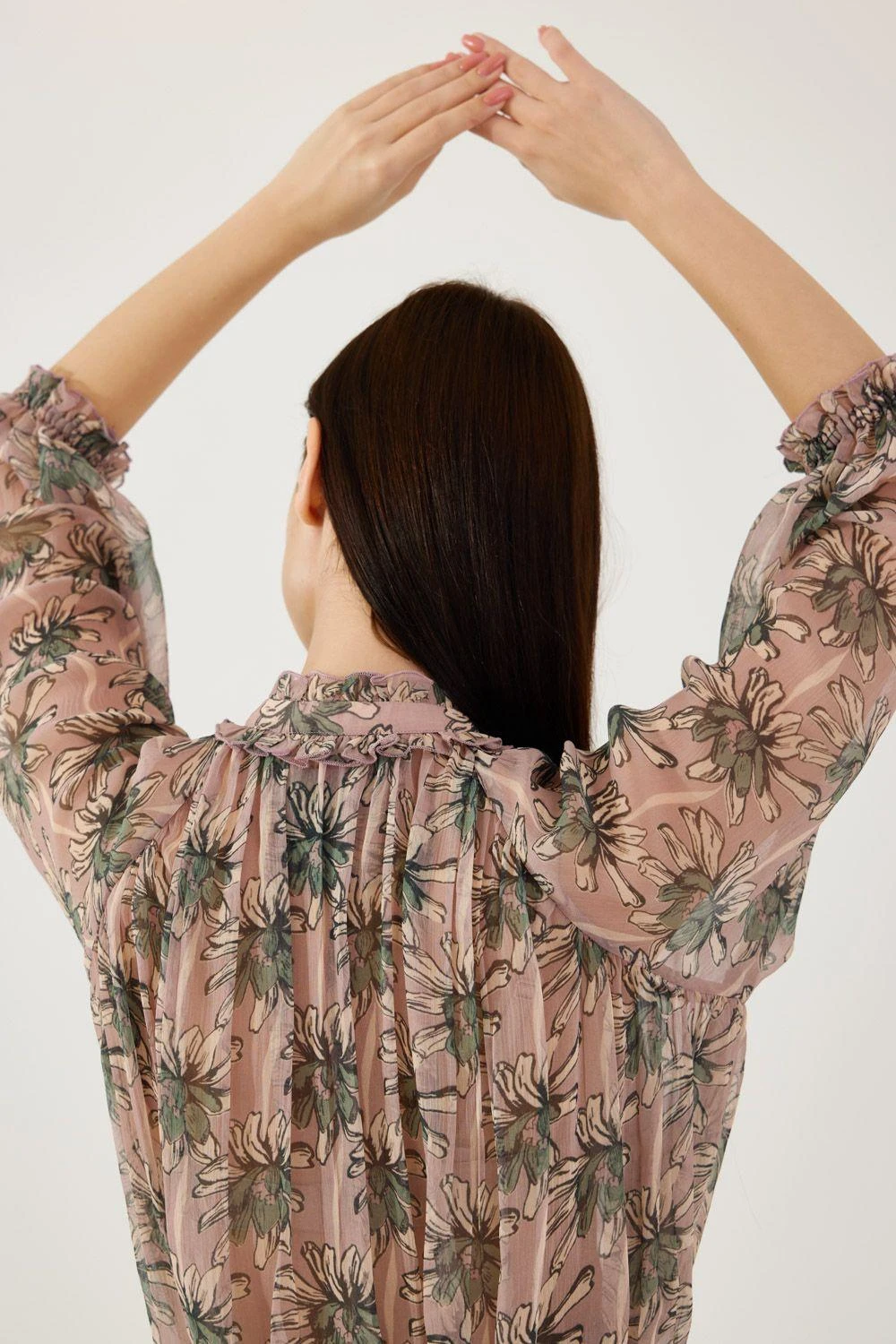 KoAi Peach And Olive Floral Top 6 KoAi Peach And Olive Floral Top - Image 6