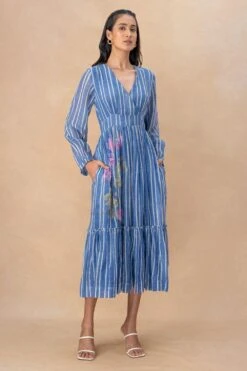 Vineet Rahul Zemirah Bougainvillaea Tiered Dress