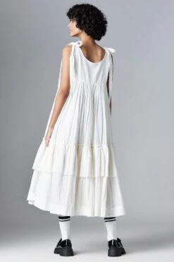 Chola White Shoulder Tie Up Frill Dress -Outlet Spiffy Fits Store 179cd1 3