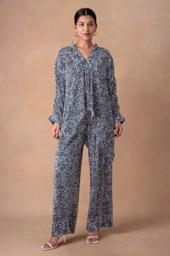 431-88 By Shweta Kapur Earthy Green Delilah Printed Top