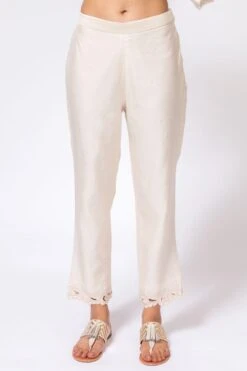 Chandrima Ivory Cutwork Pants -Outlet Spiffy Fits Store 182chnd32 1