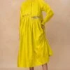Injiri Yellow Handwoven Embellished Dress