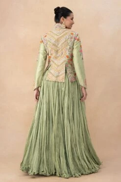 Debyani Green Floral Embellished Jacketed Lehenga Set -Outlet Spiffy Fits Store 18923di5 5