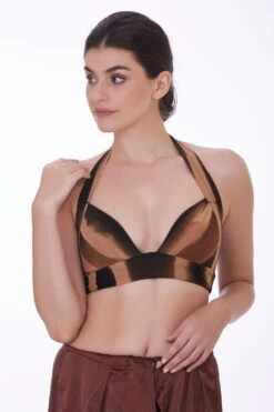 Dilnaz Chic Sienna Brown Tie & Dye Bustier