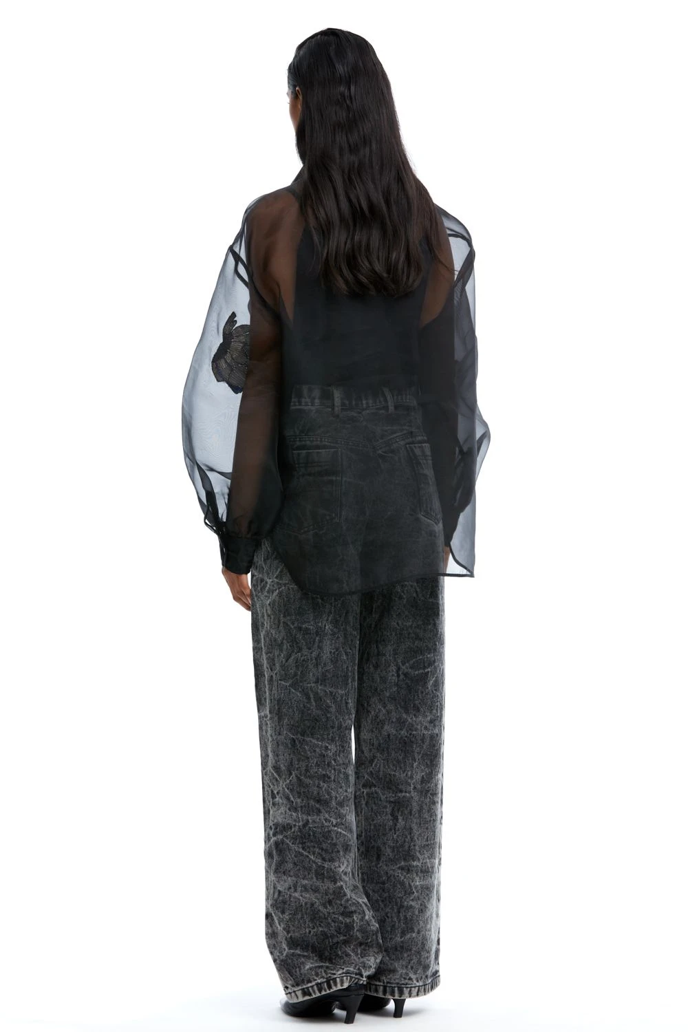 Kanika Goyal Label Clover Scatter Embellished Organza Shirt 4 Kanika Goyal Label Clover Scatter Embellished Organza Shirt - Image 4